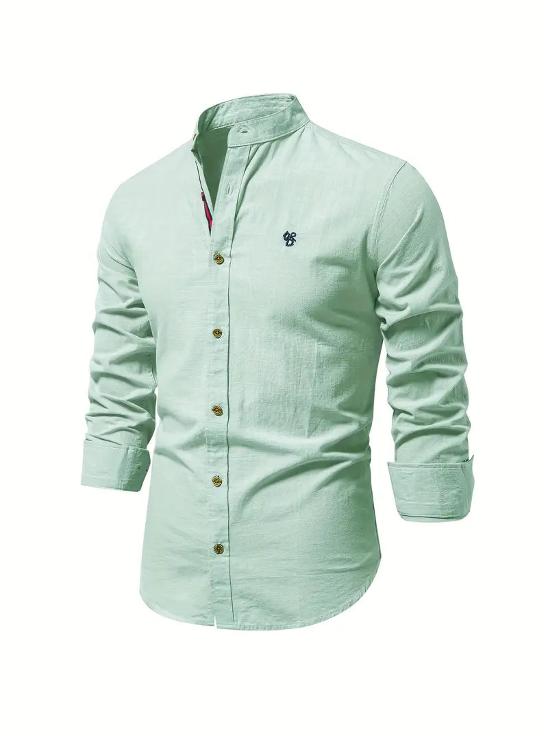 Men’s Comfortable Button-Up Shirt with Flattering Fit Light Green