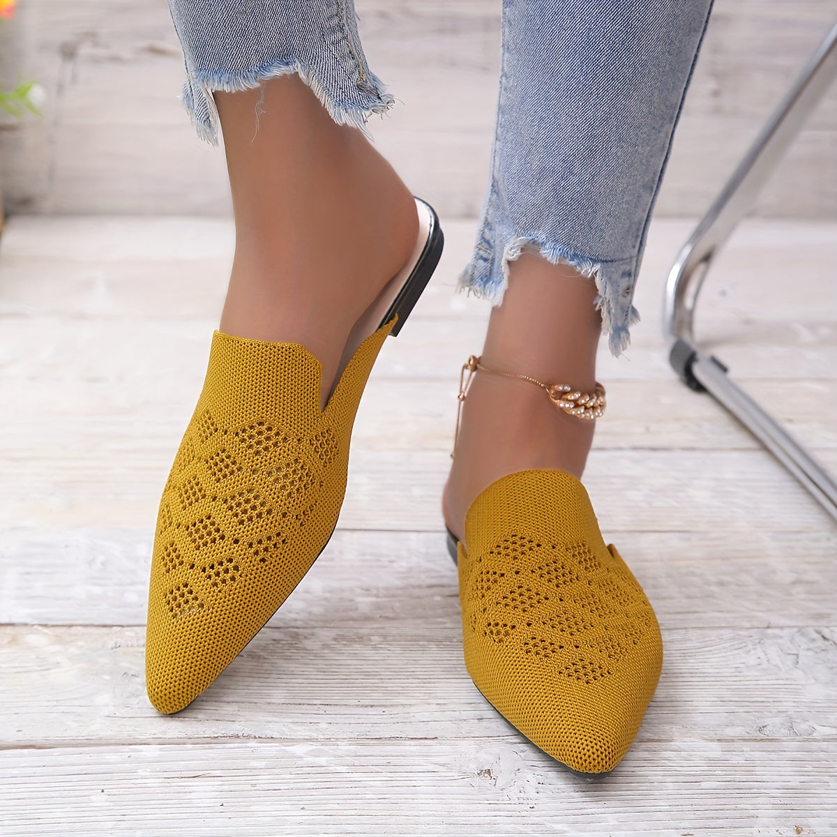 Women’s Knitted Flat Mules – Everyday Footwear