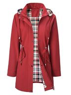 Women’s Modern Adjustable Trench Coat Red