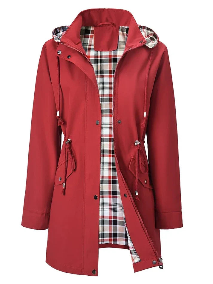 Women’s Modern Adjustable Trench Coat Red