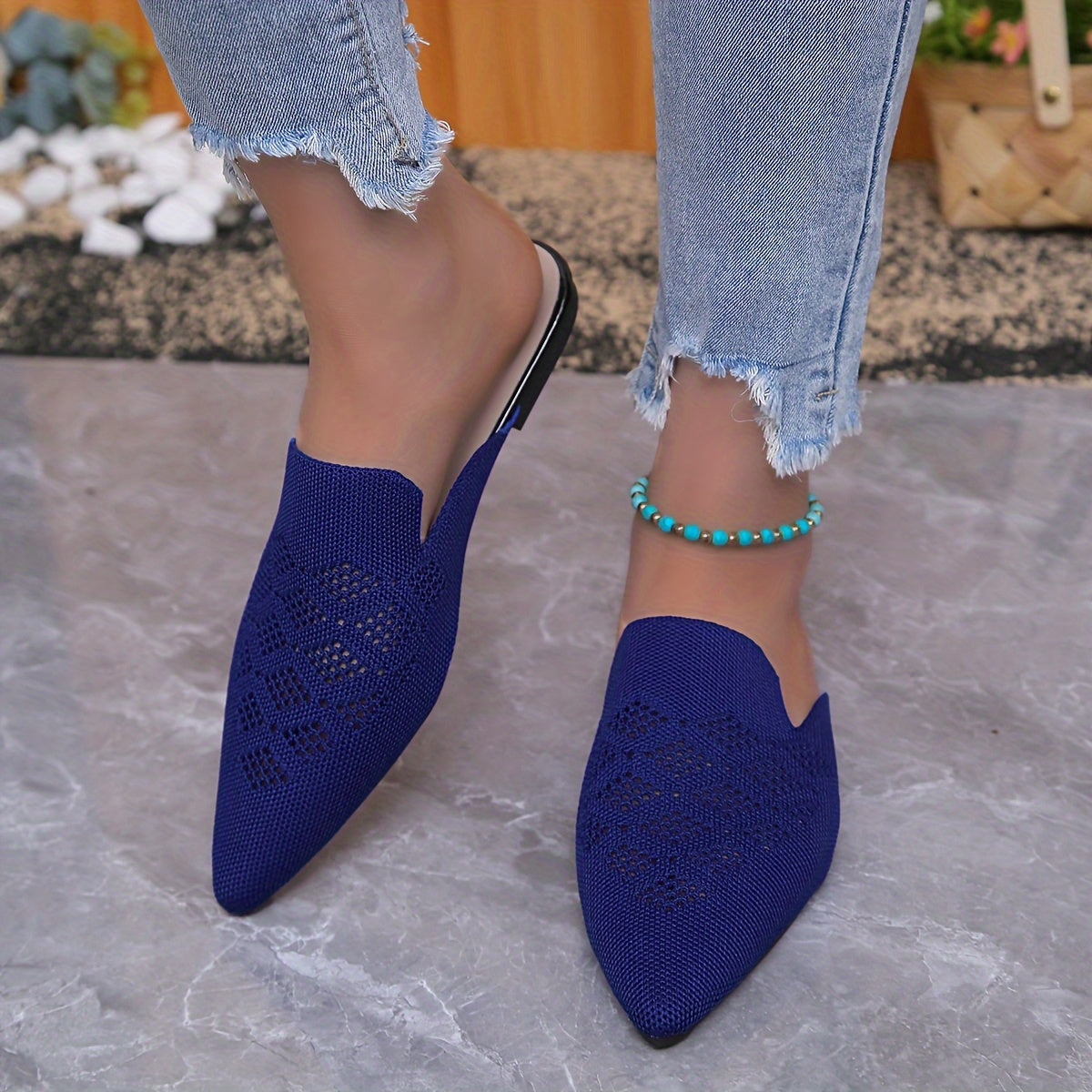 Women’s Knitted Flat Mules – Everyday Footwear