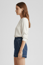 Women’s High Waisted Rolled Hem Shorts for Summer Styling