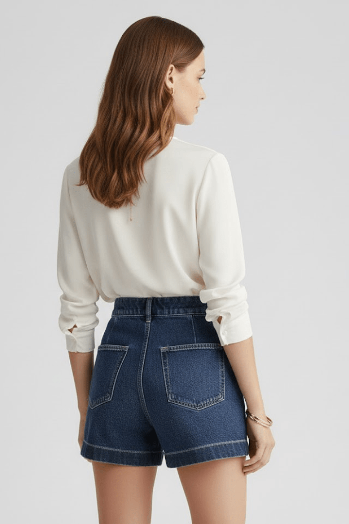 Women’s High Waisted Rolled Hem Shorts for Summer Styling