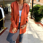 Women’s Autumn Jacket with Relaxed Fit Orange