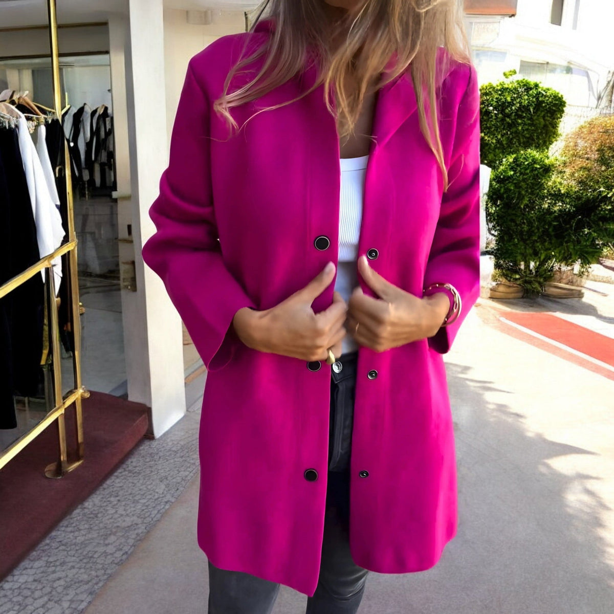 Women’s Autumn Jacket with Relaxed Fit Purple