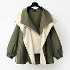 Women’s Elegant Autumn Windproof Raincoat Green