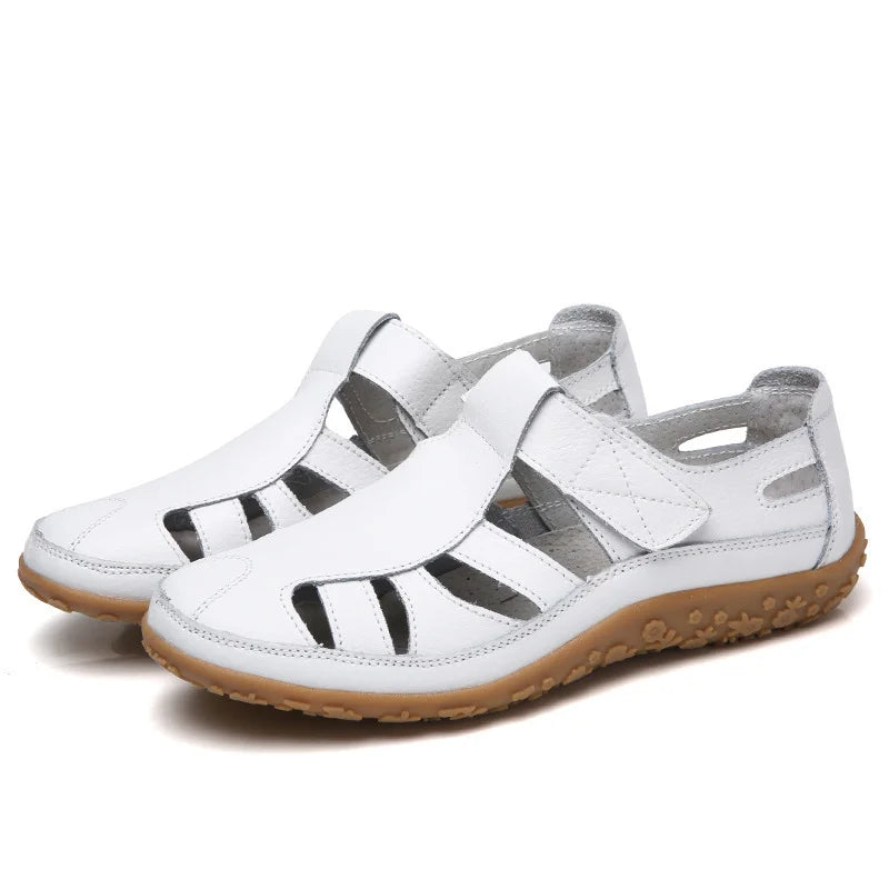 Women’s Casual Cutout Walking Sandals for Spring and Summer White