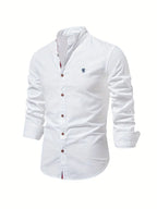 Men’s Comfortable Button-Up Shirt with Flattering Fit White