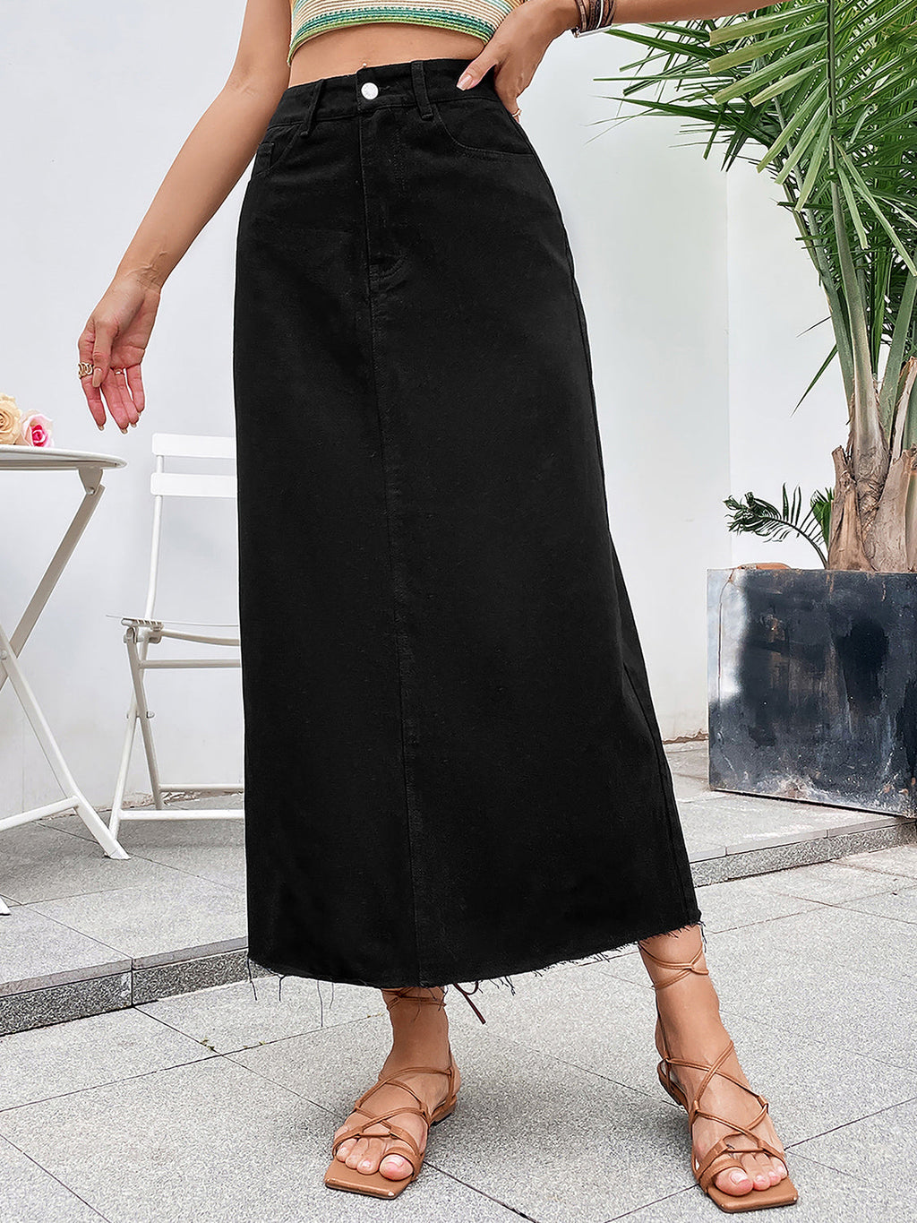 Women’s Chic Long Denim Skirt