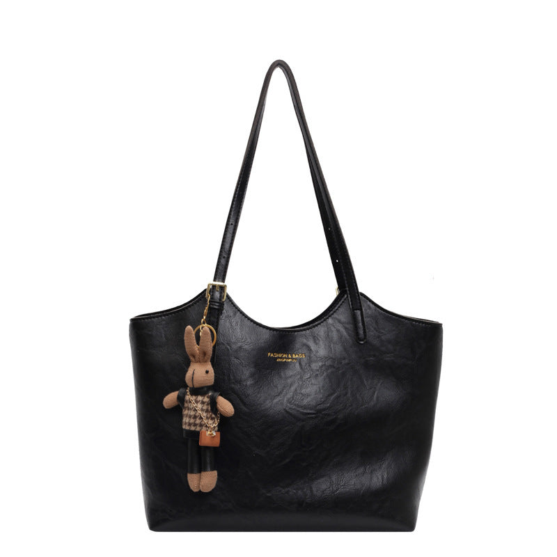 Lume | Chic Tote Bag | With Playful Bag Charm Black