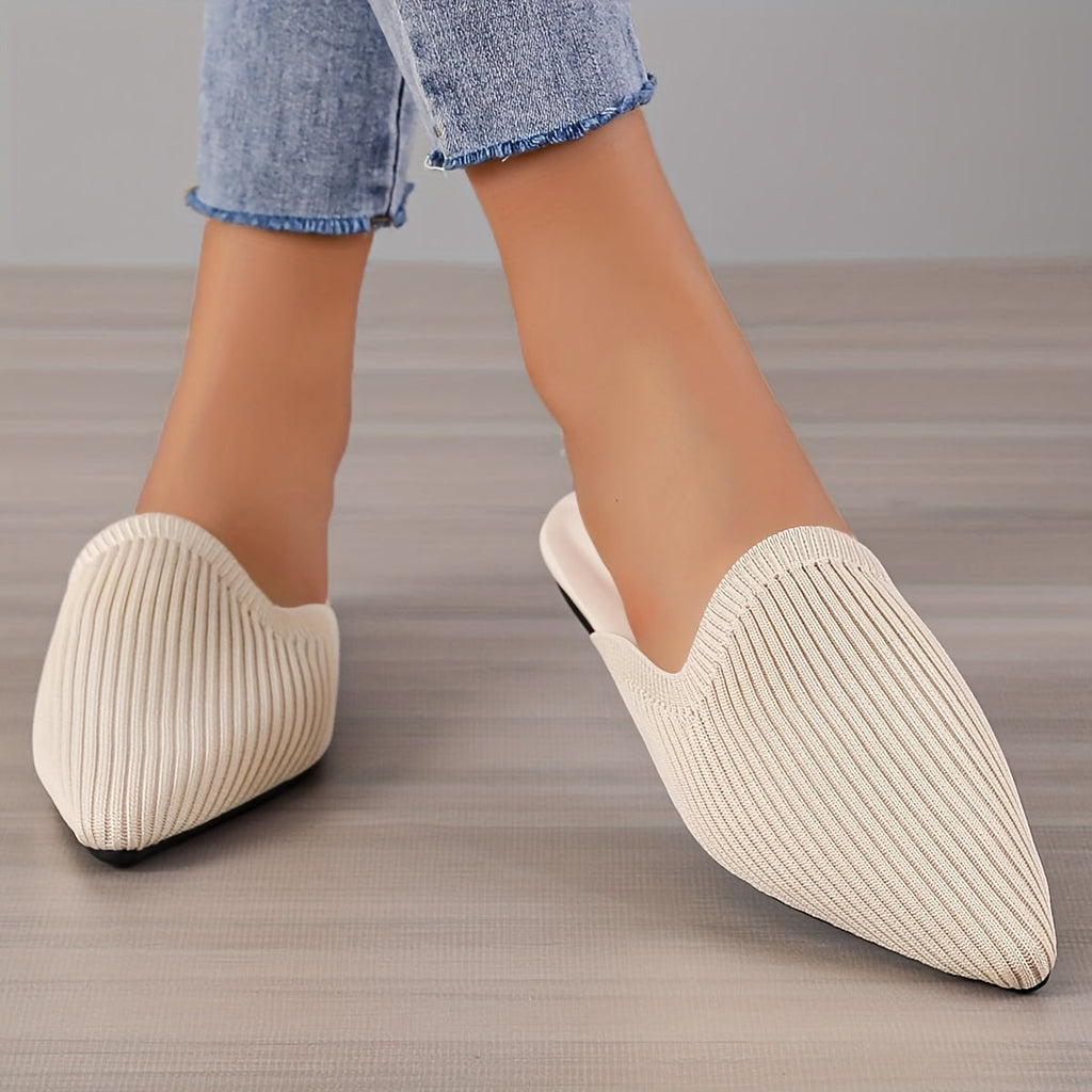 Women’s Knitted Flat Mules – Everyday Footwear