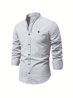 Men’s Comfortable Button-Up Shirt with Flattering Fit Gray