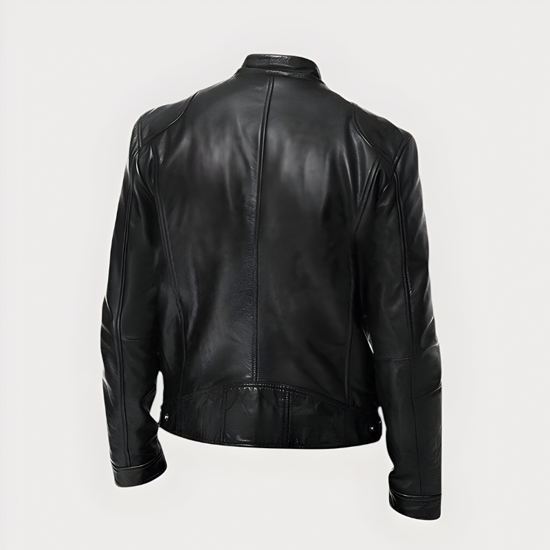 Men’s Classic Biker Jacket with Zip