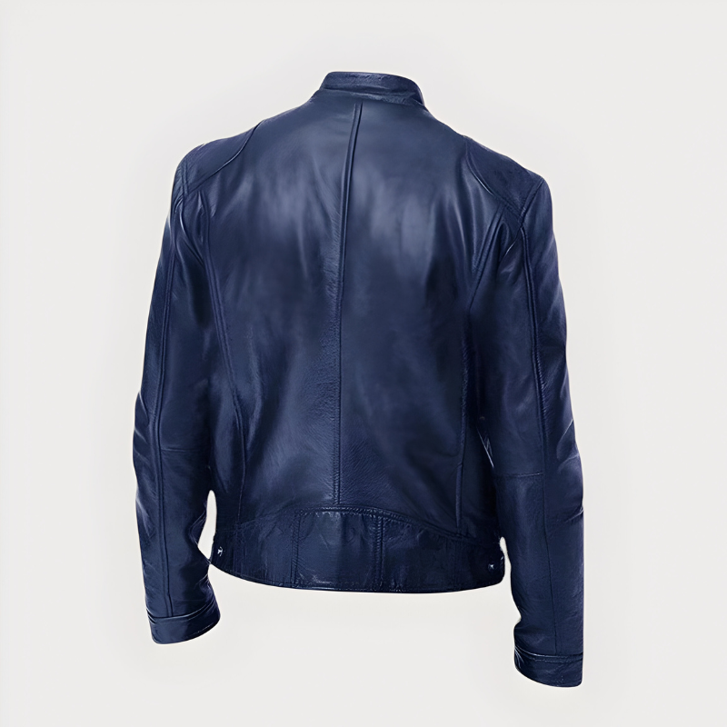 Men’s Classic Biker Jacket with Zip