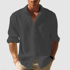 Men’s Casual Waffle Shirt with Long Sleeves Black
