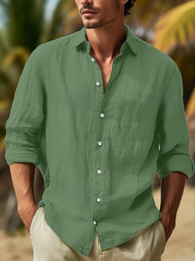Men’s Lightweight Breathable Long Sleeve Shirt Dark Green