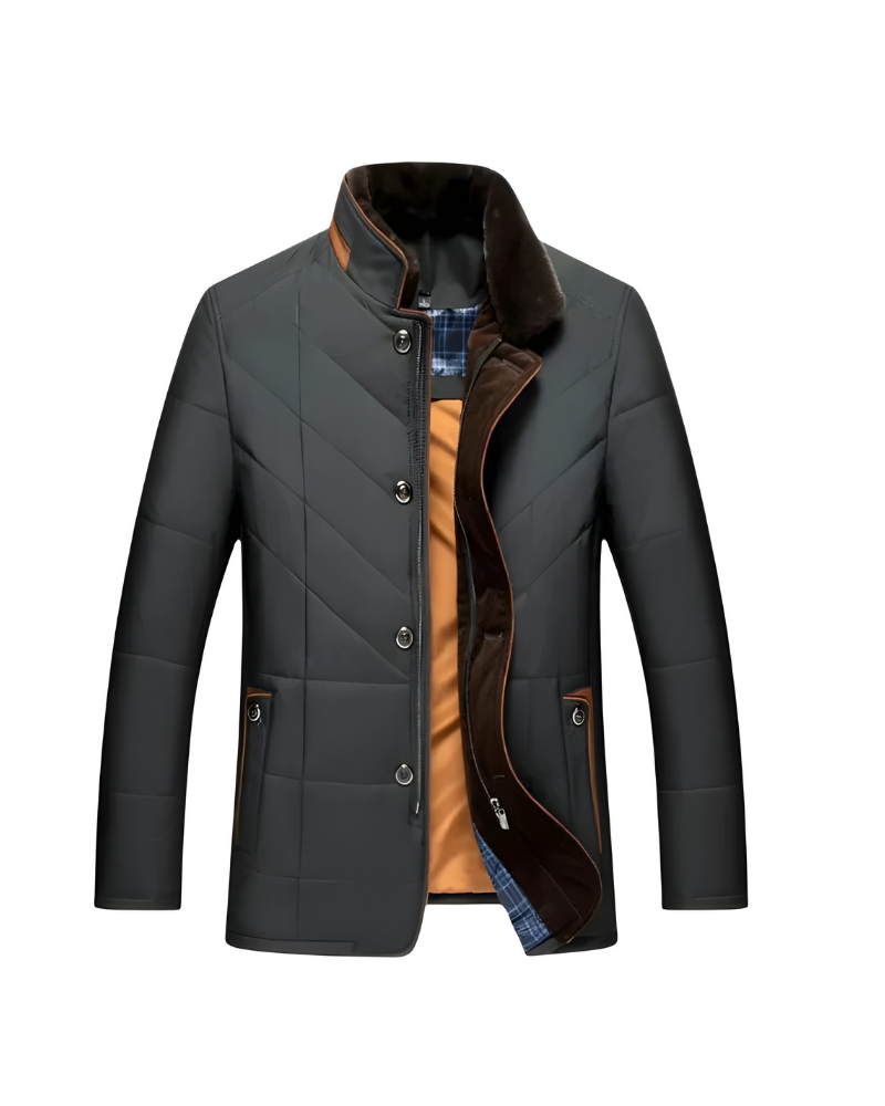 Men’s Business Jacket with Warm Lining Green