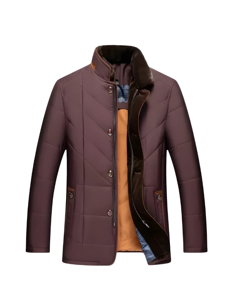 Men’s Business Jacket with Warm Lining Red