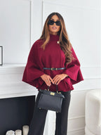 Women’s Stylish Butterfly Jacket with Belt Red