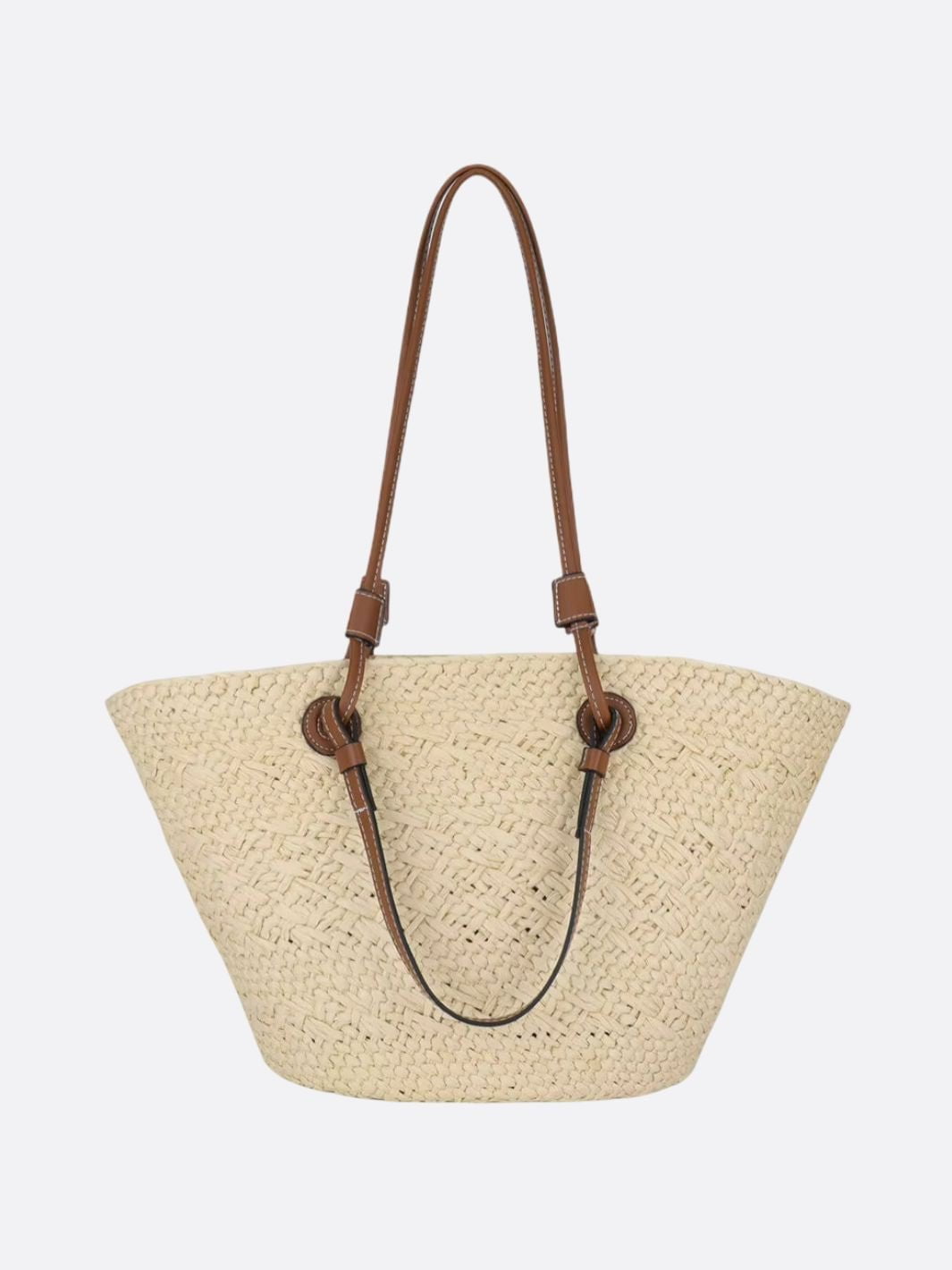 Sola | Woven Straw Tote Bag | Summer Shopper Beige