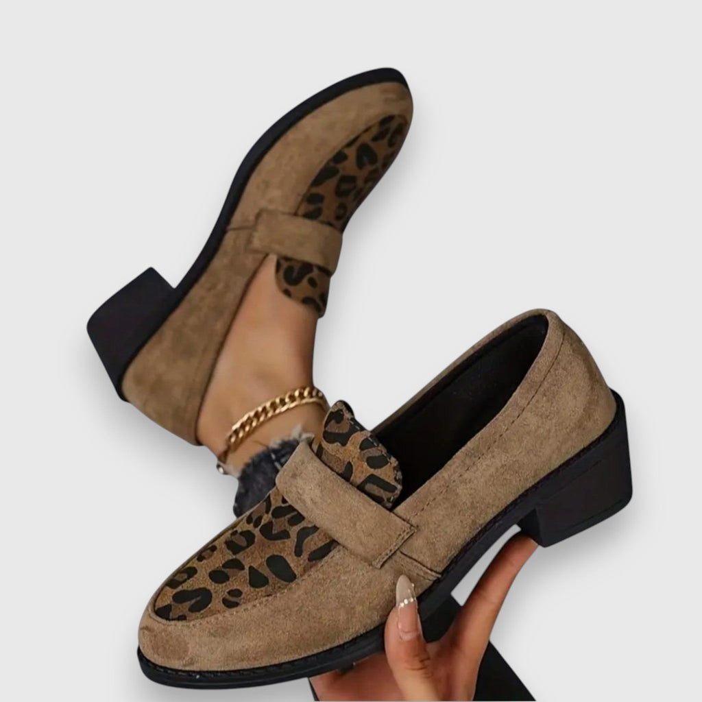 Women’s Chic Leopard Pattern Loafers for Everyday Style Brown