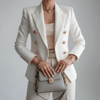 Women’s Modern Tailored Blazer for Casual Summer Elegance White