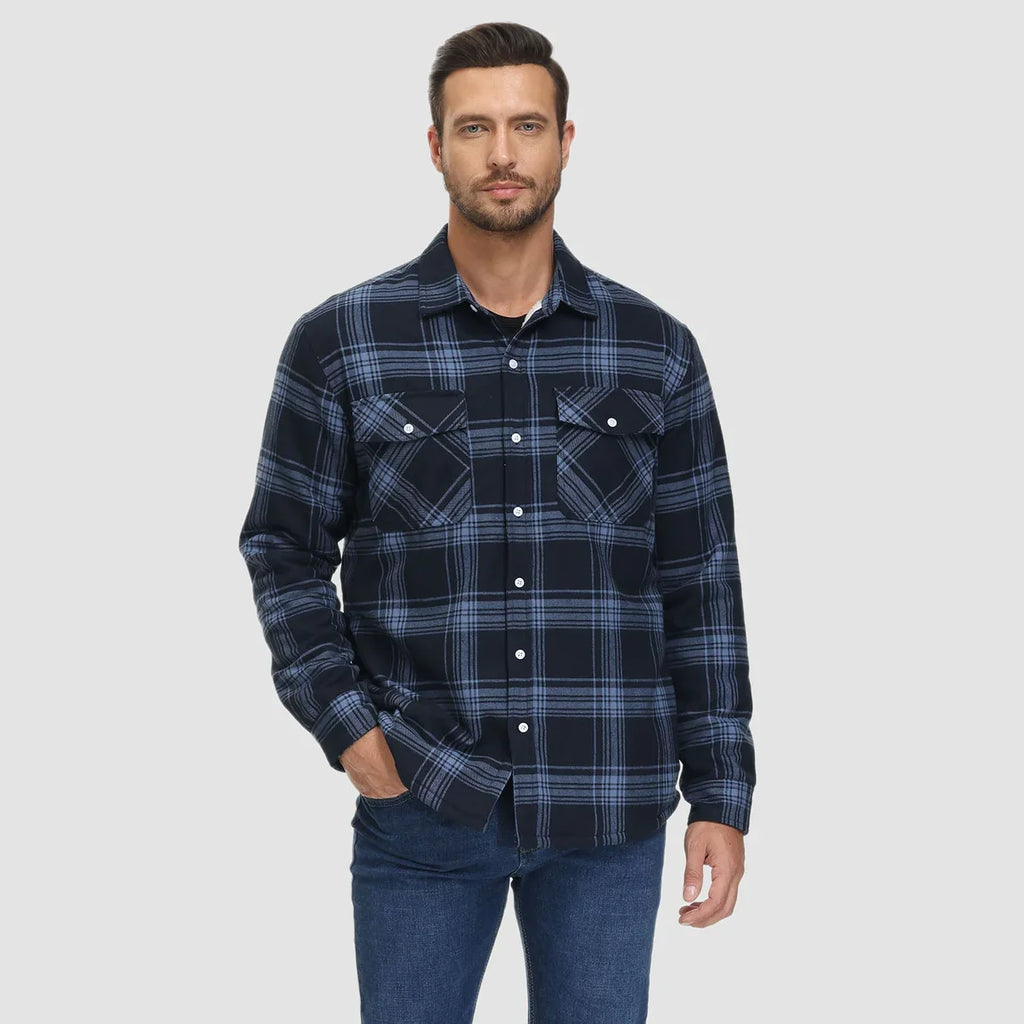 Men’s Lined Checked Shirt Jacket
