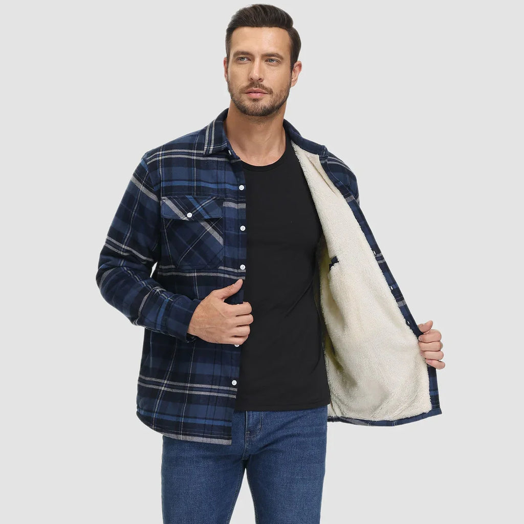 Men’s Lined Checked Shirt Jacket