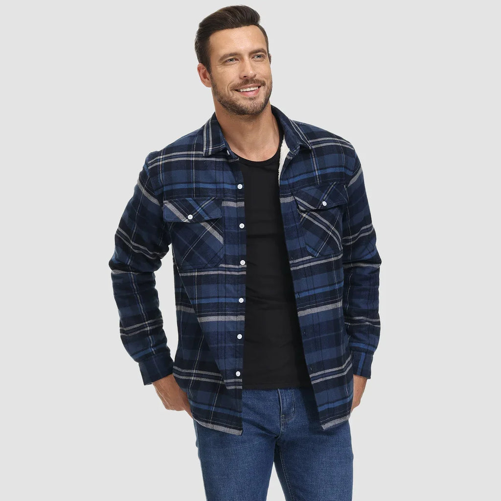 Men’s Lined Checked Shirt Jacket