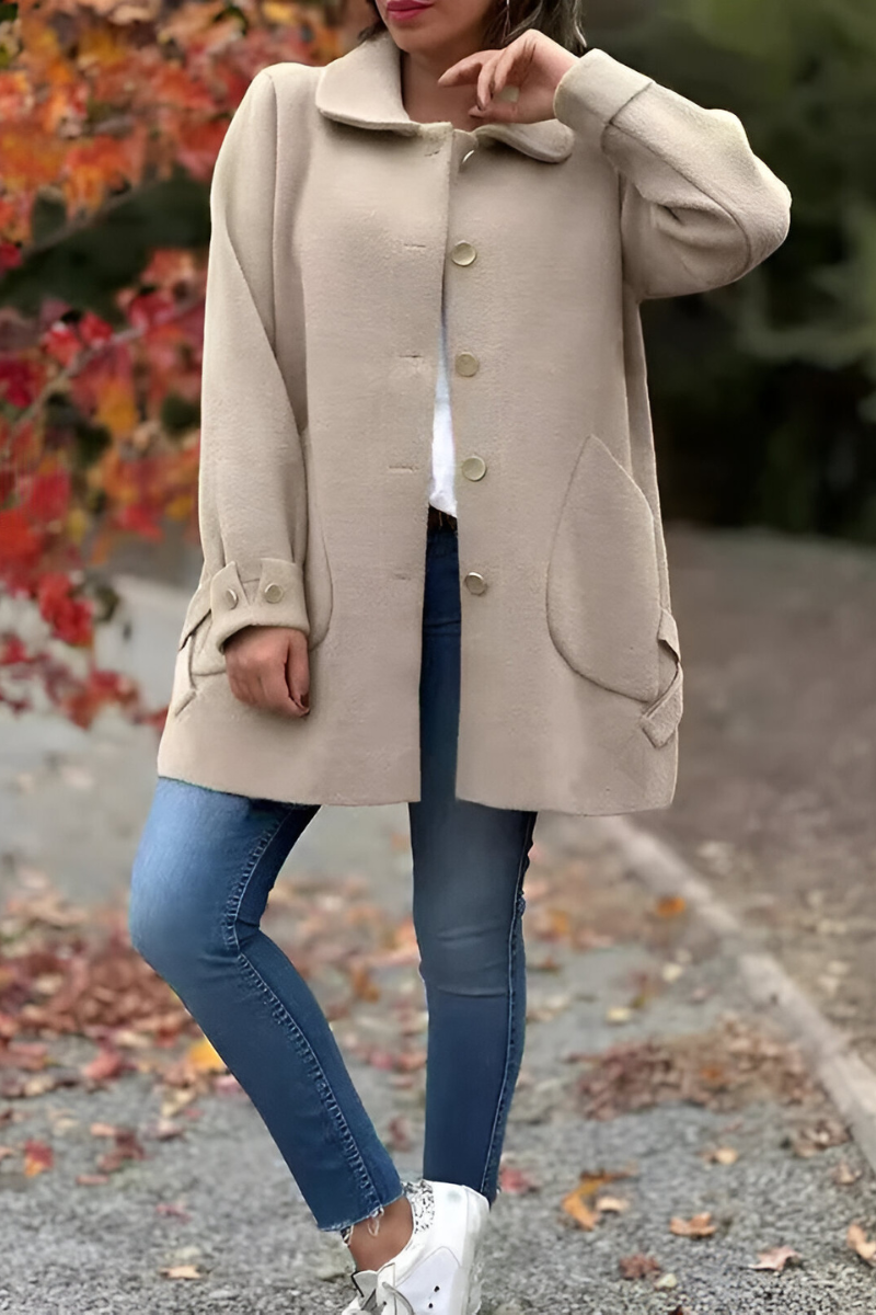 Women’s Classic Button-Front Jacket Beige