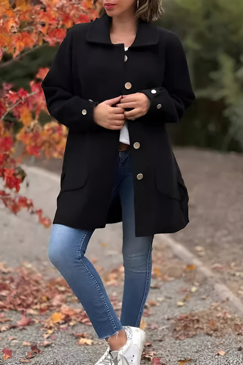 Women’s Classic Button-Front Jacket Black