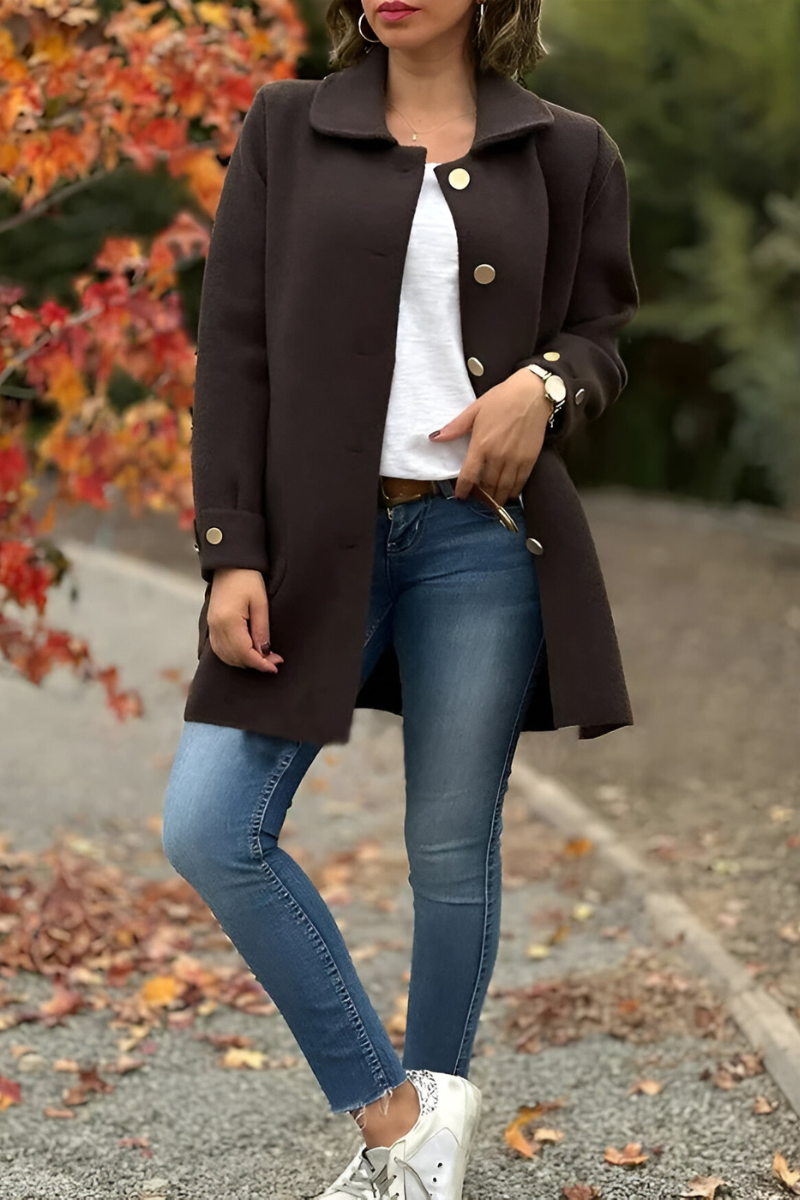Women’s Classic Button-Front Jacket Brown