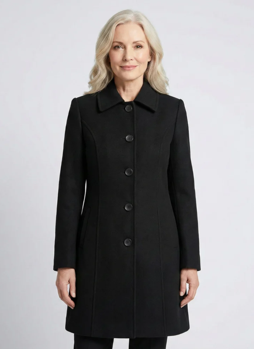 Women’s Elegant Classic Tailored Coat Black