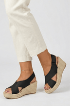 Women’s Comfortable Wedge Crossover Slingback Sandals