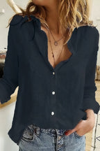 Women’s Timeless Button Blouse – Effortless Summer Style Dark Blue