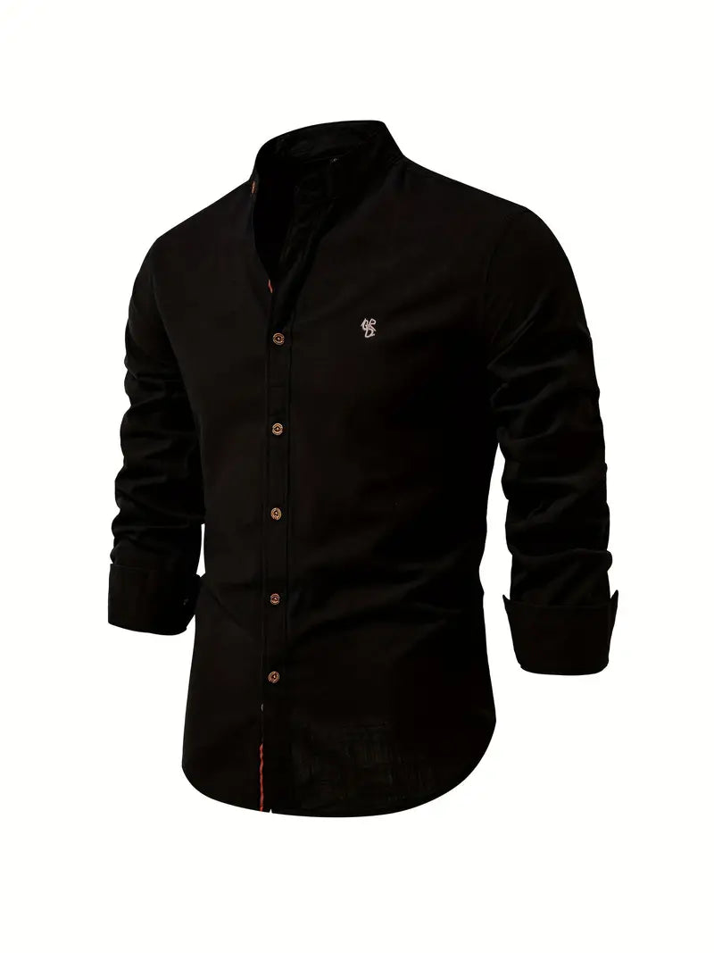 Men’s Comfortable Button-Up Shirt with Flattering Fit Black