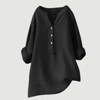 Women’s Casual Blouse with Button Closure and Relaxed Fit Black