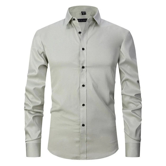 Men’s Comfortable Wrinkle-Resistant Button-Up Shirt Green