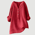 Women’s Casual Blouse with Button Closure and Relaxed Fit Watermelon Red