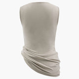 Feminine Draped Neck Gathered Tank