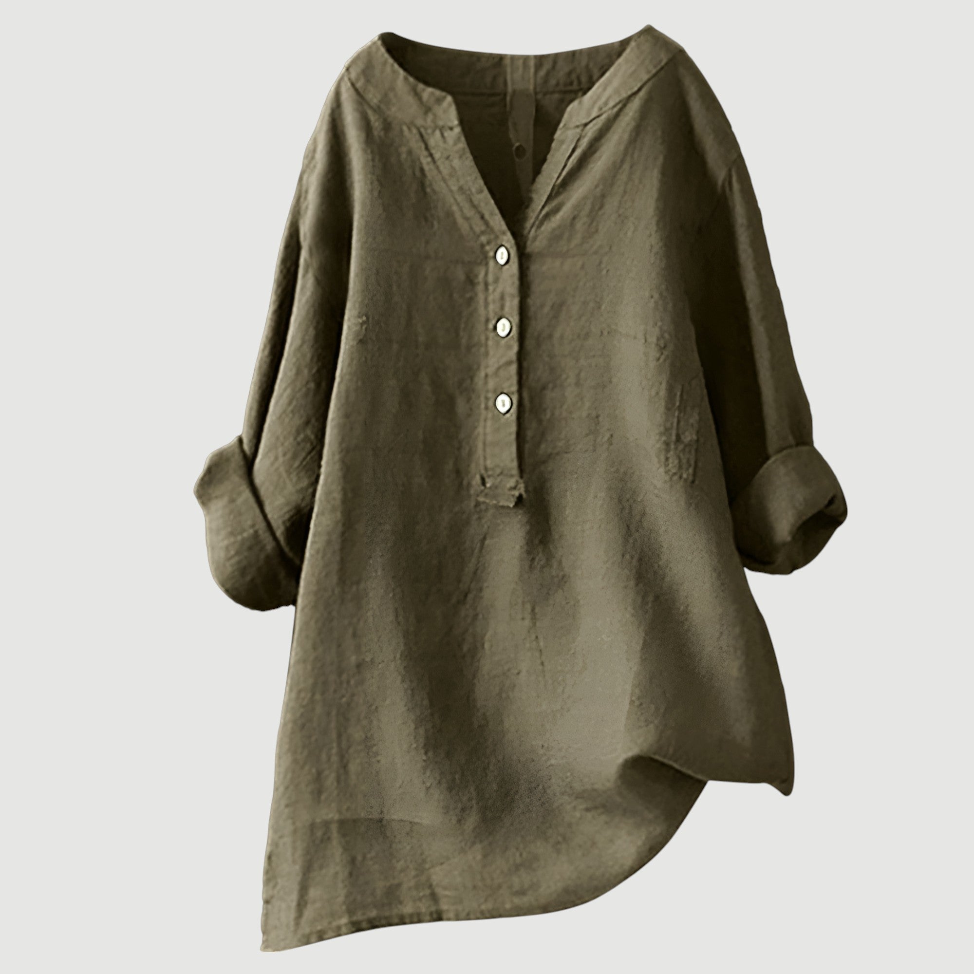 Women’s Casual Blouse with Button Closure and Relaxed Fit