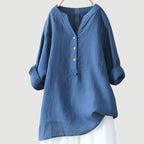 Women’s Casual Blouse with Button Closure and Relaxed Fit Royal Blue