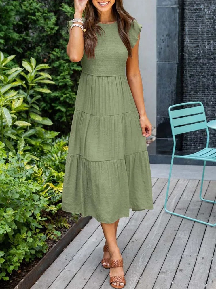 Women’s Comfortable Maxi Dress – Relaxed Summer Dress Green