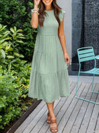 Women’s Comfortable Maxi Dress – Relaxed Summer Dress Light Green