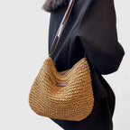 Women’s Relaxed Textured Shoulder Bag for Summer Styling Khaki