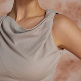 Feminine Draped Neck Gathered Tank