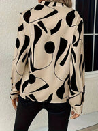 Women’s Abstract Print Long Sleeve Blouse