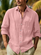 Men’s Lightweight Breathable Long Sleeve Shirt Pink