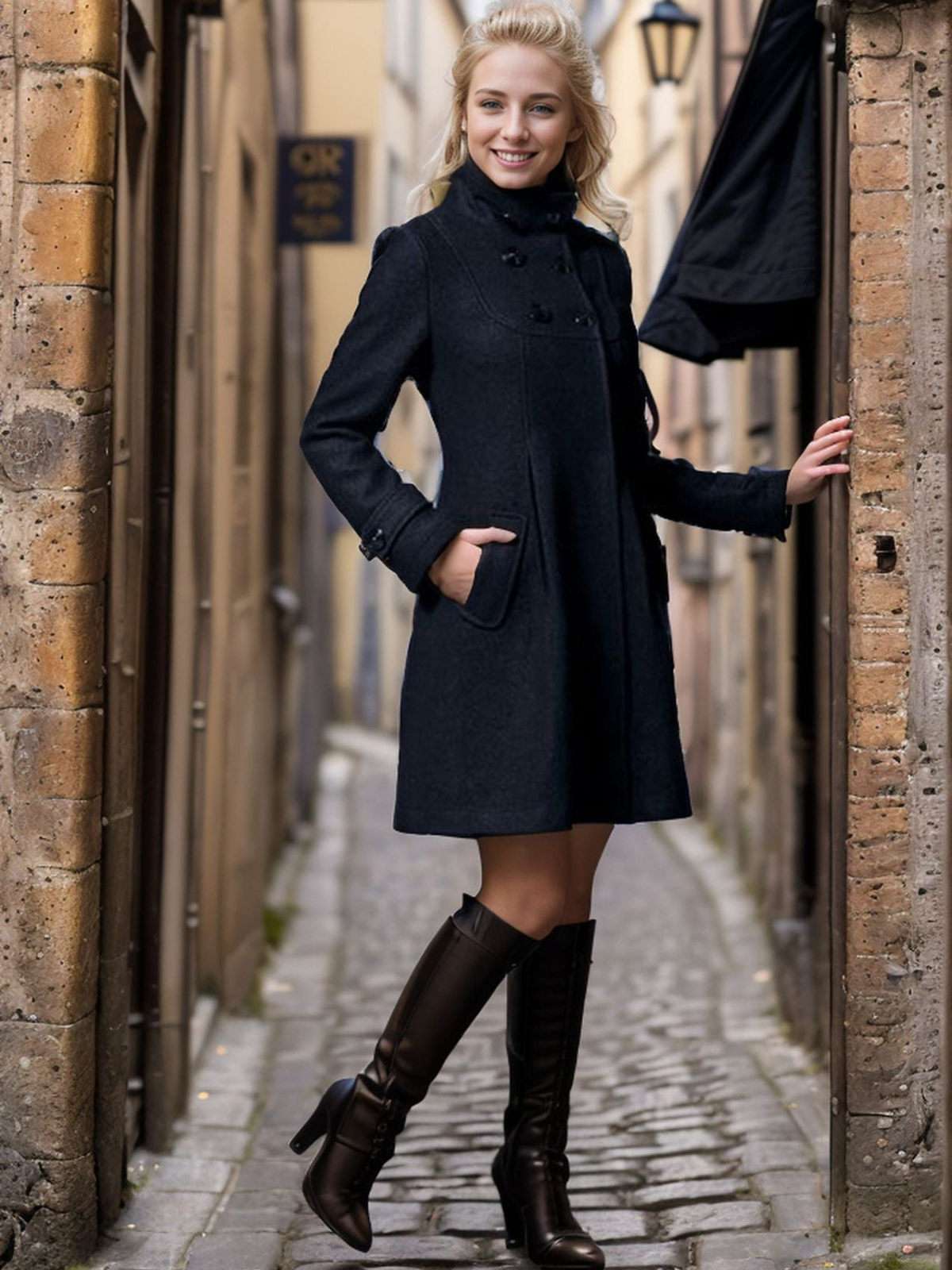 Women’s Elegant Autumn Coat Black