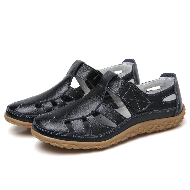 Women’s Casual Cutout Walking Sandals for Spring and Summer Black
